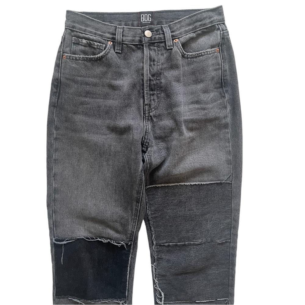 Bdg Slim Straight Distressed Patchwork Charcoal B… - image 4